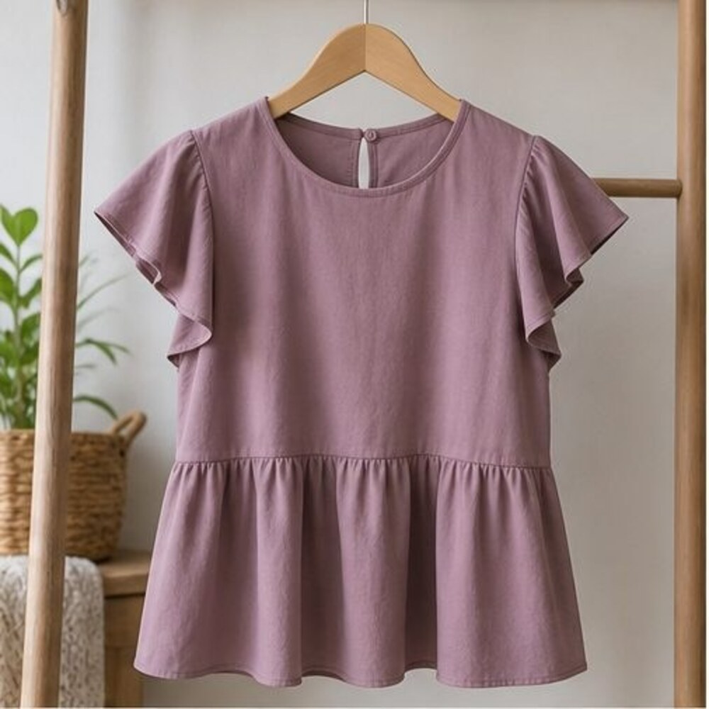 Mauve Lace Trim Top